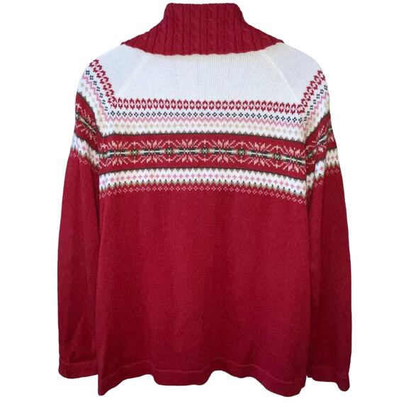 VINTAGE Y2K Tiara International Fair Isle Winter Holiday Cardigan Size 1X - Picture 2 of 3